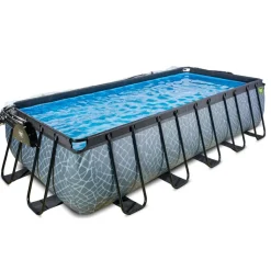 Discount Exit - Piscina Stone gris 540 x 250 x 122 cm con filtro de arena, cúpula y bomba de calor Piscinas|Juguetes De Verano