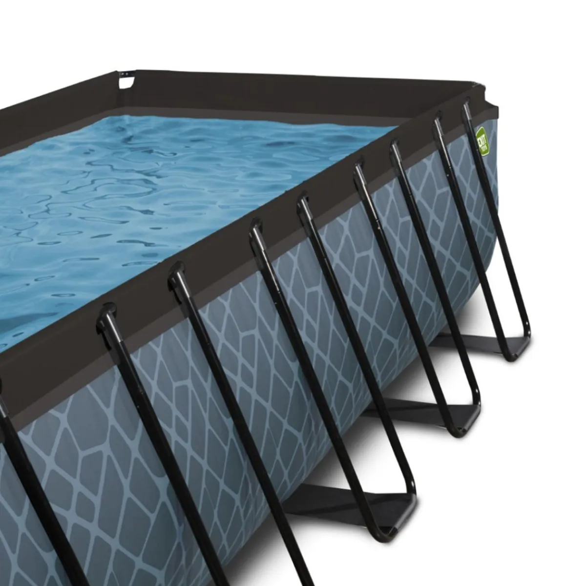 Exit - Piscina Stone gris 540 x 250 x 100 cm con filtro de arena, cúpula y bomba de calor*Exit Toys Online