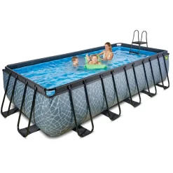 Exit - Piscina Stone gris 540 x 250 x 122 cm con filtro de arena*Exit Toys Hot