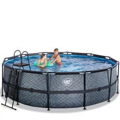 Exit - Piscina Stone gris diámetro 450 x 122 cm con filtro de arena*Exit Toys Hot