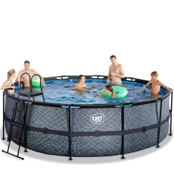 Exit - Piscina Stone gris diámetro 450 x 122 cm con filtro de cartucho Piscinas|Juguetes De Verano