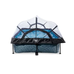 Hot EXIT - Piscina Stone rectangular gris con cúpula y bomba de filtro 300 x 200 x 65 cm Piscinas|Juguetes De Verano