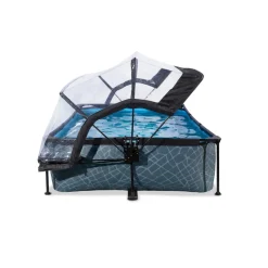 Hot EXIT - Piscina Stone rectangular gris con cúpula y bomba de filtro 300 x 200 x 65 cm Piscinas|Juguetes De Verano