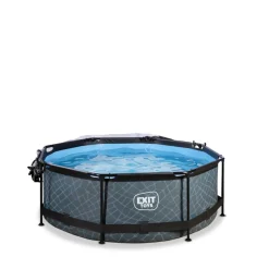 Discount EXIT - Piscina Stone redonda 244 cm con cúpula y bomba de filtro Piscinas|Juguetes De Verano