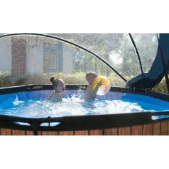 Discount EXIT - Piscina Stone redonda 244 cm con cúpula y bomba de filtro Piscinas|Juguetes De Verano