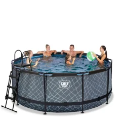 EXIT - Piscina Stone redonda con bomba de filtro 360 cm*Exit Toys Hot