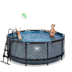 EXIT - Piscina Stone redonda con bomba de filtro 360 cm*Exit Toys Hot