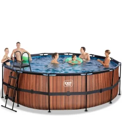 Exit - Piscina Wood efecto madera diámetro 450 x 122 cm con filtro de cartucho*Exit Toys New
