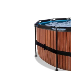 Hot Exit - Piscina Wood efecto madera diámetro 450 x 122 cm con filtro de arena Piscinas|Juguetes De Verano