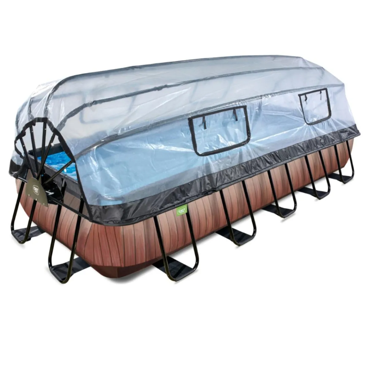 Online Exit - Piscina Wood efecto madera 540 x 250 x 100 cm con filtro de arena y cúpula Piscinas|Juguetes De Verano