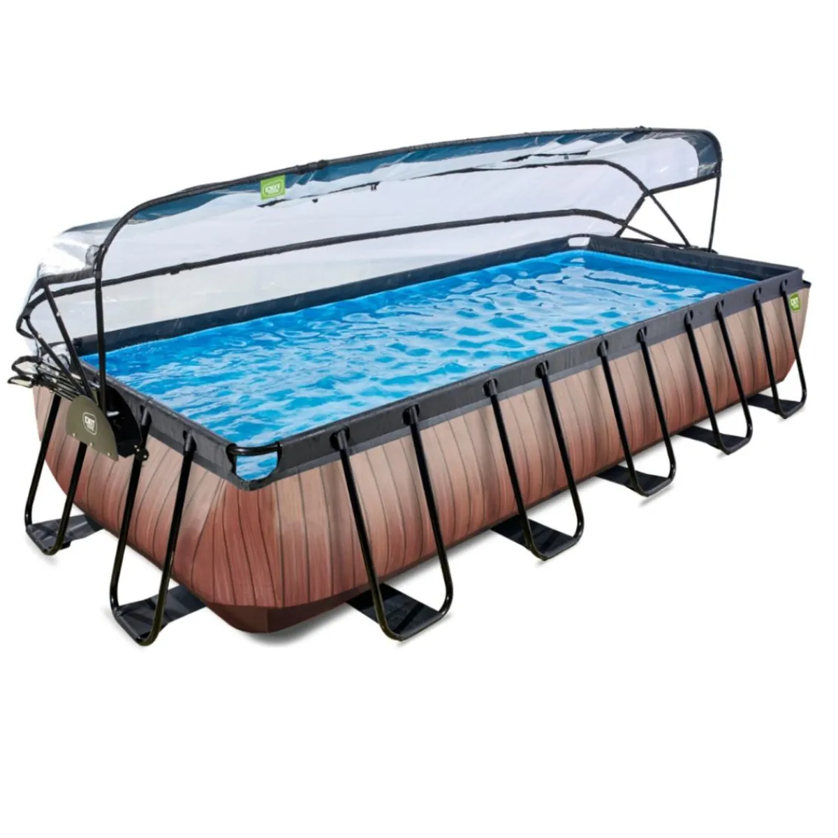 Online Exit - Piscina Wood efecto madera 540 x 250 x 100 cm con filtro de arena y cúpula Piscinas|Juguetes De Verano