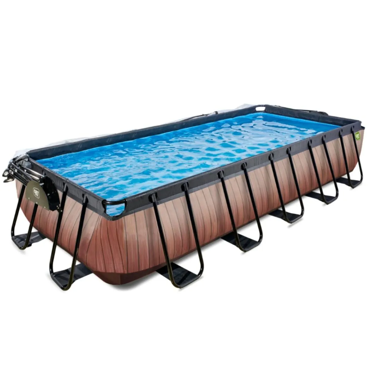 Online Exit - Piscina Wood efecto madera 540 x 250 x 100 cm con filtro de arena y cúpula Piscinas|Juguetes De Verano