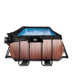 Online Exit - Piscina Wood efecto madera 540 x 250 x 100 cm con filtro de arena y cúpula Piscinas|Juguetes De Verano