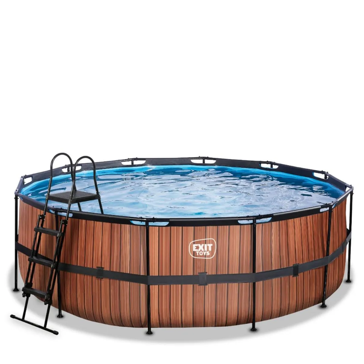 Outlet Exit - Piscina Wood efecto madera diámetro 427 x 122 cm con filtro de cartucho Efecto Madera|Piscinas