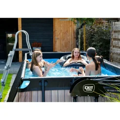 Best Exit - Piscina Wood efecto madera 400 x 200 x 100 cm con filtro de arena Juguetes De Verano|Piscinas