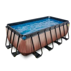 Exit - Piscina Wood efecto madera 400 x 200 x 122 cm con filtro de arena*Exit Toys Best
