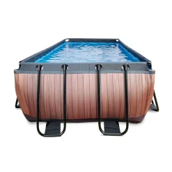 Exit - Piscina Wood efecto madera 400 x 200 x 122 cm con filtro de arena*Exit Toys Best