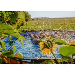 Exit - Piscina Wood efecto madera diámetro 427 x 122 cm con filtro de arena*Exit Toys Discount