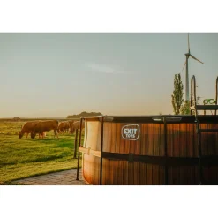 Exit - Piscina Wood efecto madera diámetro 427 x 122 cm con filtro de arena*Exit Toys Discount