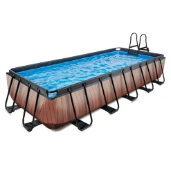 Exit - Piscina Wood efecto madera 540 x 250 x 100 cm con filtro de arena*Exit Toys Discount