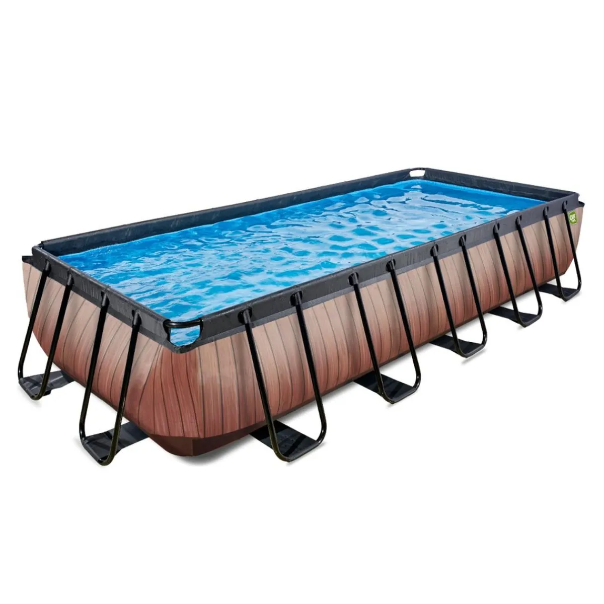 Exit - Piscina Wood efecto madera 540 x 250 x 100 cm con filtro de arena*Exit Toys Discount