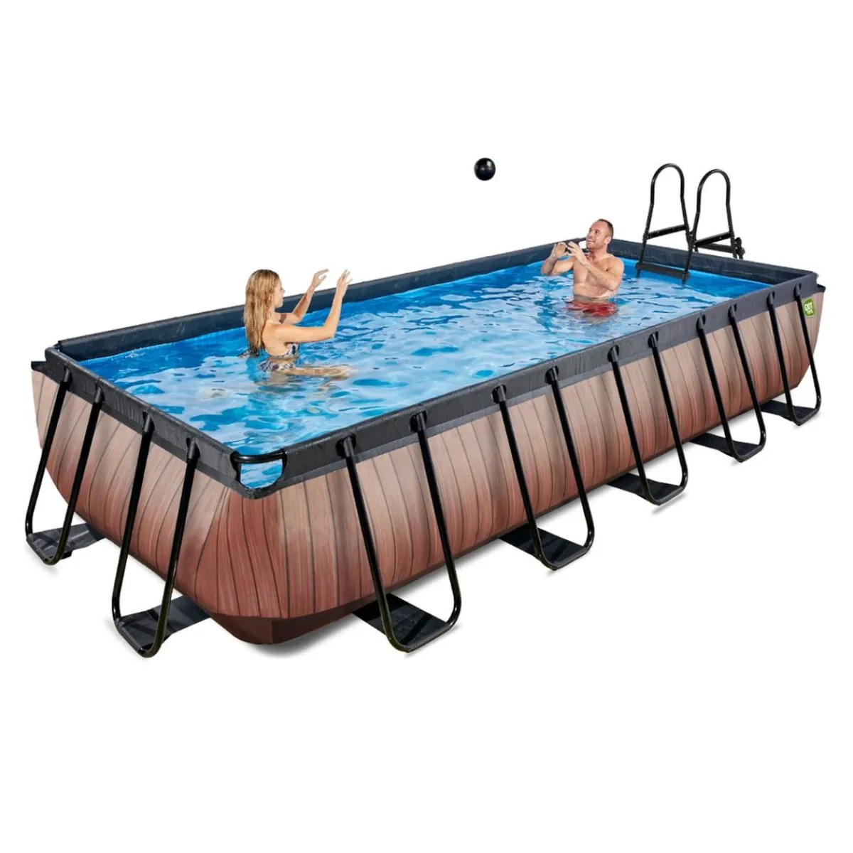 Exit - Piscina Wood efecto madera 540 x 250 x 100 cm con filtro de arena*Exit Toys Discount