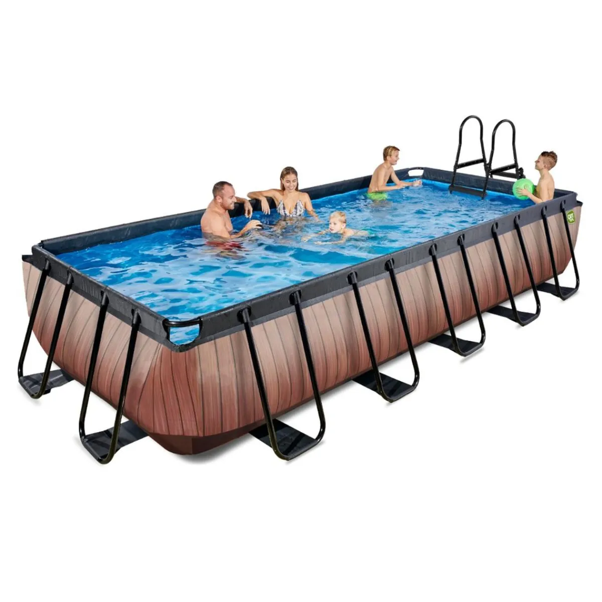 Exit - Piscina Wood efecto madera 540 x 250 x 100 cm con filtro de arena*Exit Toys Discount