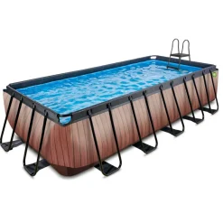 Exit - Piscina Wood efecto madera 540 x 250 x 122 cm con filtro de arena*Exit Toys Best