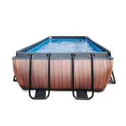 Exit - Piscina Wood efecto madera 400 x 200 x 100 cm con filtro de cartucho*Exit Toys Sale