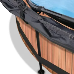 Sale Exit - Piscina Wood efecto madera diámetro 300 x 76 cm con filtro y toldo negro Piscinas|Juguetes De Verano