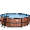 Online Exit - Piscina Wood efecto madera diámetro 488 x 122 cm con filtro de cartucho Piscinas|Juguetes De Verano