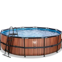 Online Exit - Piscina Wood efecto madera diámetro 488 x 122 cm con filtro de cartucho Piscinas|Juguetes De Verano
