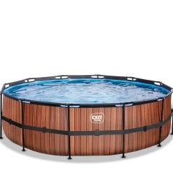 Online Exit - Piscina Wood efecto madera diámetro 488 x 122 cm con filtro de cartucho Piscinas|Juguetes De Verano