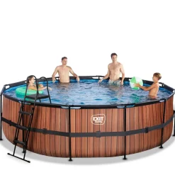 Online Exit - Piscina Wood efecto madera diámetro 488 x 122 cm con filtro de cartucho Piscinas|Juguetes De Verano