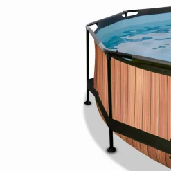 EXIT - Piscina Wood redonda 244 cm con cúpula y bomba de filtro*Exit Toys Hot