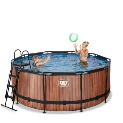 Online EXIT - Piscina Wood redonda 360 cm con cúpula y bomba de filtro Piscinas|Juguetes De Verano