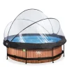 Clearance EXIT - Piscina Wood redonda 300 cm con cúpula y bomba de filtro Piscinas|Juguetes De Verano