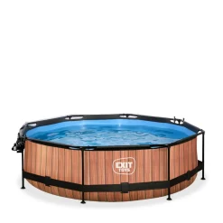 Clearance EXIT - Piscina Wood redonda 300 cm con cúpula y bomba de filtro Piscinas|Juguetes De Verano