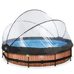 EXIT - Piscina Wood redonda 360 cm con cúpula y bomba de filtro*Exit Toys New