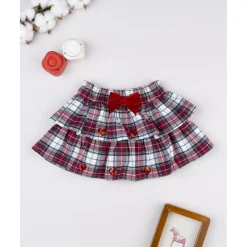 Falda niña tartán con lazo de terciopelo*Prenatal Best