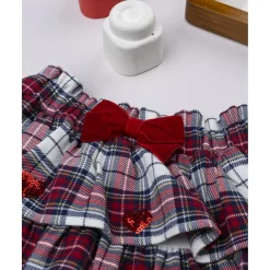 Falda niña tartán con lazo de terciopelo*Prenatal Best