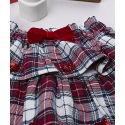 Falda niña tartán con lazo de terciopelo*Prenatal Best