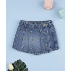 Falda pantalón denim niña flores Niña·Bebé Niña 3-36 Meses|Bebé Niña 3-36 Meses·Vaqueros, Pantalones Y Petos
