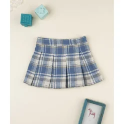Falda plisada tartán azul y beige para niña*Prenatal Hot