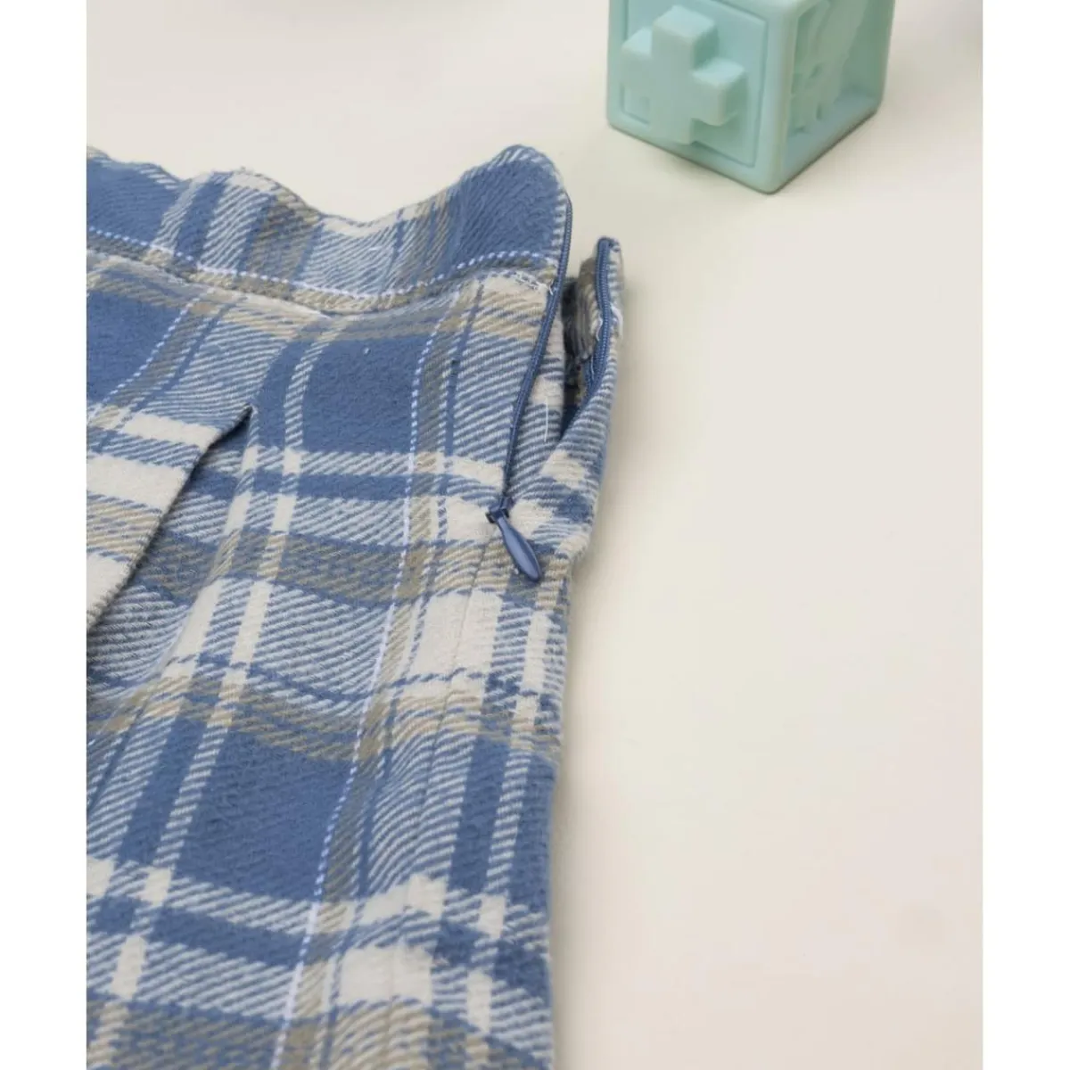 Falda plisada tartán azul y beige para niña*Prenatal Hot