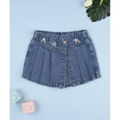 Falda-pantalón denim niña con flores*Prenatal Online