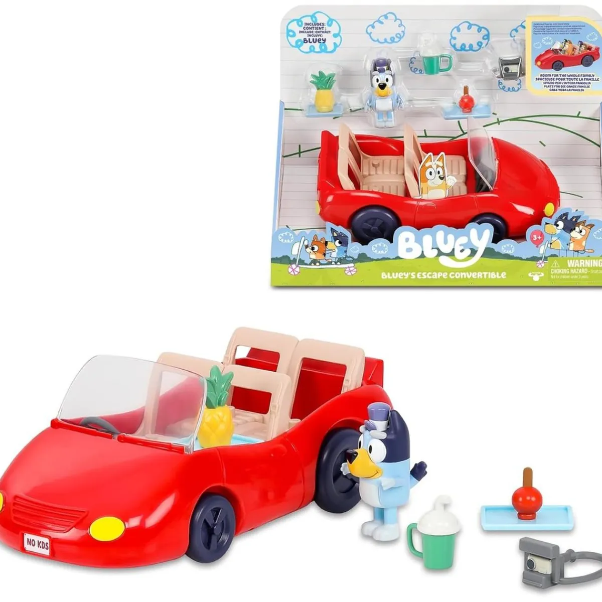 - Bluey - Bluey - Coche descapotable juguete con figura ㅤ*FAMOSA Hot