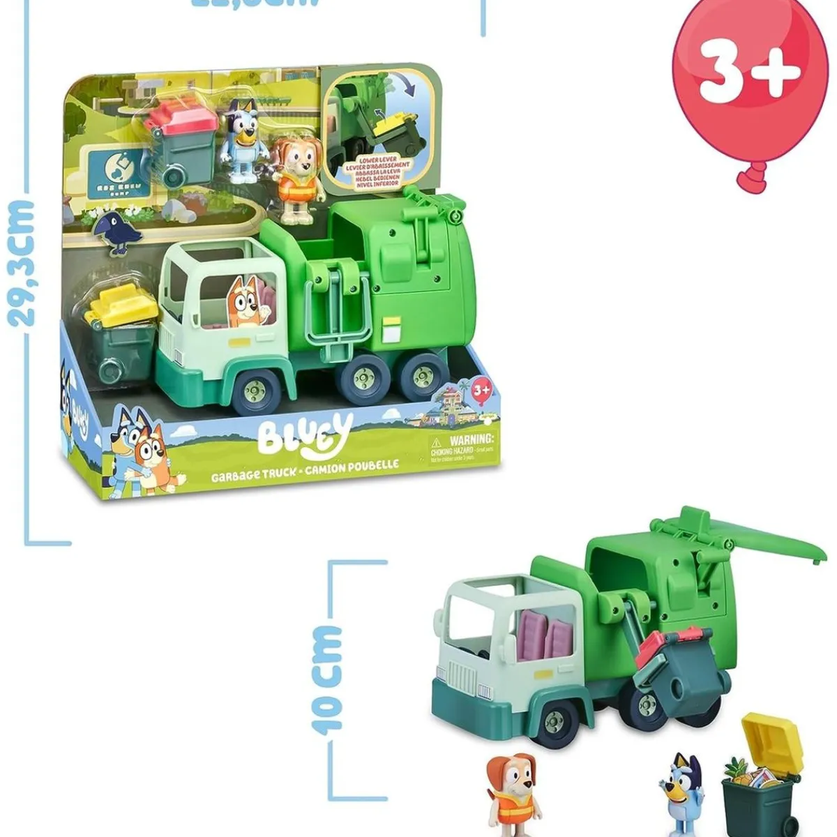 - Bluey - Camión de juguete educativo sobre reciclaje con figura de perrito y accesorios ㅤ*FAMOSA Clearance