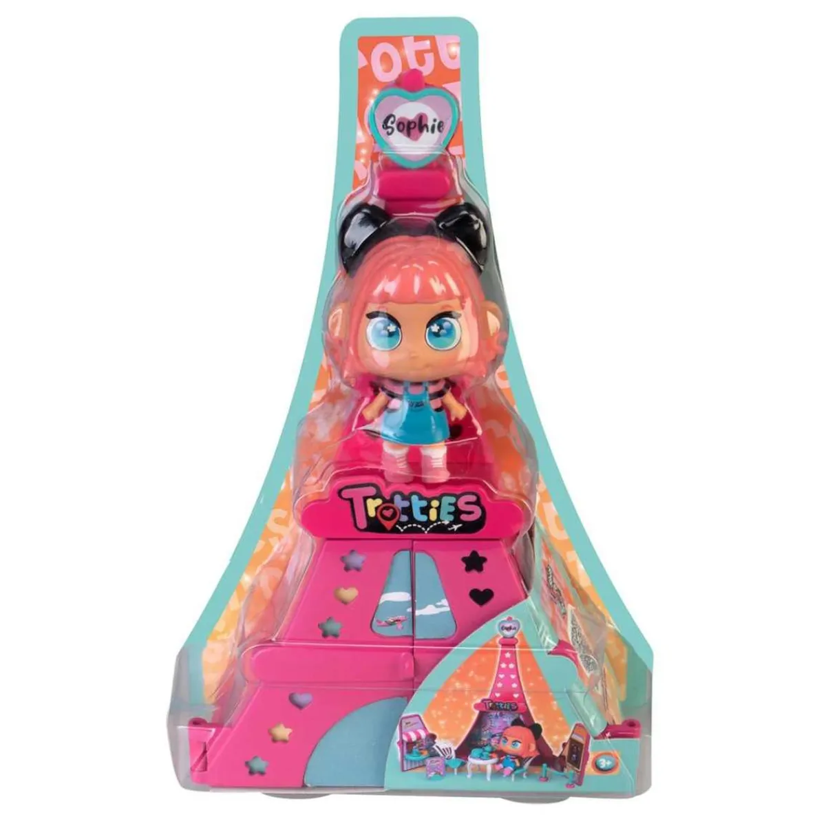 - Mini muñeca y accesorios: aventura en París con torre Eiffel y escenarios para decorar*FAMOSA