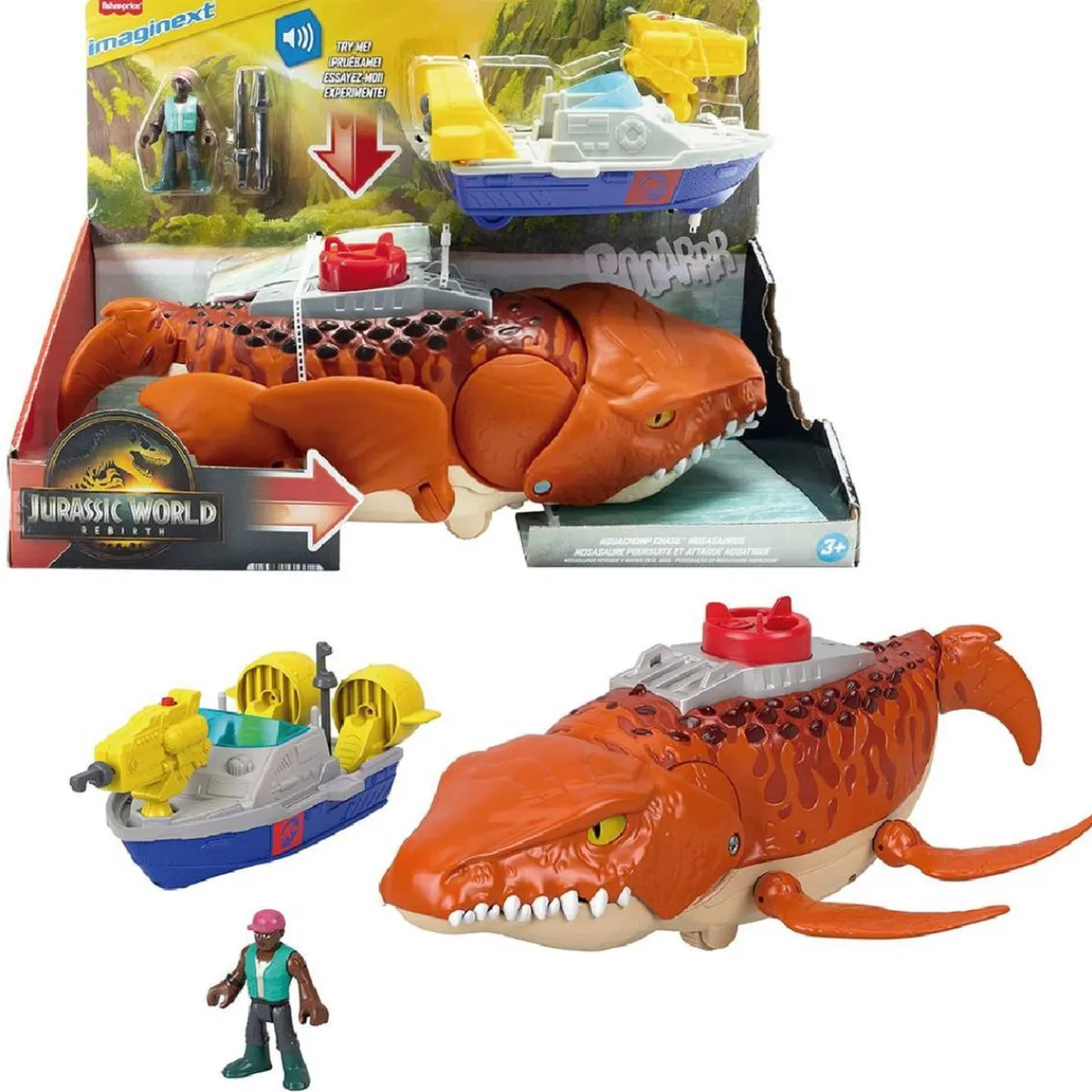 Online Fisher Price Imaginext - Jurassic World - Caza y Atrapa al Mosasaurus Coleccionables Y Mini Mundos